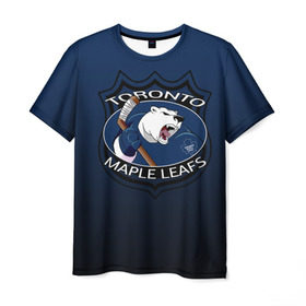 Мужская футболка 3D с принтом Toronto Maple Leafs в Петрозаводске, 100% полиэфир | прямой крой, круглый вырез горловины, длина до линии бедер | Тематика изображения на принте: nhl | toronto maple leafs | спорт | хоккей