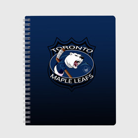 Тетрадь с принтом Toronto Maple Leafs в Петрозаводске, 100% бумага | 48 листов, плотность листов — 60 г/м2, плотность картонной обложки — 250 г/м2. Листы скреплены сбоку удобной пружинной спиралью. Уголки страниц и обложки скругленные. Цвет линий — светло-серый
 | nhl | toronto maple leafs | спорт | хоккей