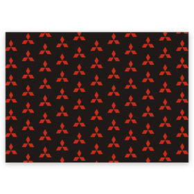 Поздравительная открытка с принтом Mitsubishi в Петрозаводске, 100% бумага | плотность бумаги 280 г/м2, матовая, на обратной стороне линовка и место для марки
 | Тематика изображения на принте: митсубиси