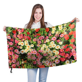 Флаг 3D с принтом Весеннее настроение в Петрозаводске, 100% полиэстер | плотность ткани — 95 г/м2, размер — 67 х 109 см. Принт наносится с одной стороны | аромат | букет | вазон | великолепие | краски | красота | куст | луг | полевые цветы | полянка | природа | растения | розы | ромашки | тюльпаны | украшение | фауна | цветник | цветок | цветочек | цветы