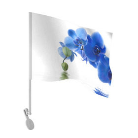 Флаг для автомобиля с принтом Веточка орхидеи в Петрозаводске, 100% полиэстер | Размер: 30*21 см | ветка | красота | нежность | орхидея | природа | растение | фауна | цветок | цветы
