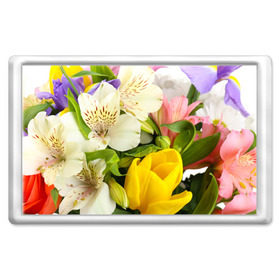 Магнит 45*70 с принтом Красивый букет в Петрозаводске, Пластик | Размер: 78*52 мм; Размер печати: 70*45 | аромат | астры | букет | вазон | великолепие | гвоздики | гиацинт | гортензия | калла | краски | красота | куст | лилия | орхидея | пион | подсолнух | полевые цветы | природа | растения | розы | ромашки