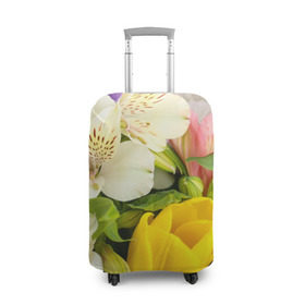 Чехол для чемодана 3D с принтом Красивый букет в Петрозаводске, 86% полиэфир, 14% спандекс | двустороннее нанесение принта, прорези для ручек и колес | аромат | астры | букет | вазон | великолепие | гвоздики | гиацинт | гортензия | калла | краски | красота | куст | лилия | орхидея | пион | подсолнух | полевые цветы | природа | растения | розы | ромашки