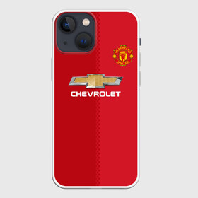 Чехол для iPhone 13 mini с принтом Манчестер Юнайтед форма в Петрозаводске,  |  | mu | манчестер юнайтед | мю | форма