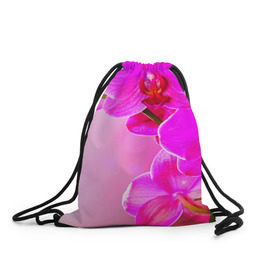 Рюкзак-мешок 3D с принтом Орхидея в Петрозаводске, 100% полиэстер | плотность ткани — 200 г/м2, размер — 35 х 45 см; лямки — толстые шнурки, застежка на шнуровке, без карманов и подкладки | лепесток | новая | орхидея | природа | цветок | яркая