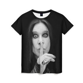Женская футболка 3D с принтом Ozzy Osbourne в Петрозаводске, 100% полиэфир ( синтетическое хлопкоподобное полотно) | прямой крой, круглый вырез горловины, длина до линии бедер | rock | знаменитость | оззи осборн | рок | рок группа | рок звезда | рок музыка