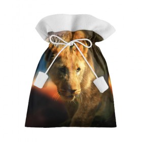 Подарочный 3D мешок с принтом Львица в Петрозаводске, 100% полиэстер | Размер: 29*39 см | lion | голова животного | дикая кошка | кот | лев | цвет