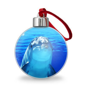 Ёлочный шар с принтом Дельфин в Петрозаводске, Пластик | Диаметр: 77 мм | вода | дельфин | море | отдых | отпуск | подводный мир | туризм