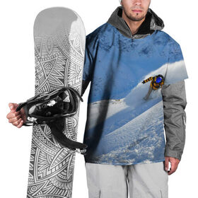 Накидка на куртку 3D с принтом Спуск в Петрозаводске, 100% полиэстер |  | гора | зима | лыжник | снег | спорт | спуск