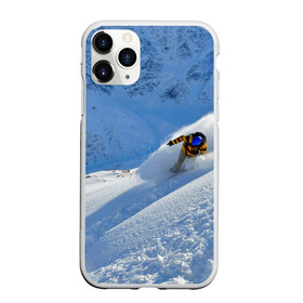 Чехол для iPhone 11 Pro матовый с принтом Спуск в Петрозаводске, Силикон |  | гора | зима | лыжник | снег | спорт | спуск
