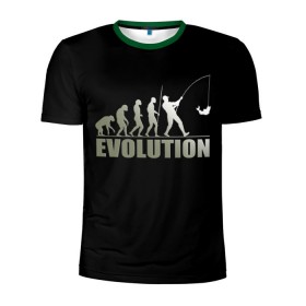 Мужская футболка 3D спортивная с принтом Эволюция в Петрозаводске, 100% полиэстер с улучшенными характеристиками | приталенный силуэт, круглая горловина, широкие плечи, сужается к линии бедра | эволюция
