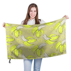 Флаг 3D с принтом Банан 8 в Петрозаводске, 100% полиэстер | плотность ткани — 95 г/м2, размер — 67 х 109 см. Принт наносится с одной стороны | banana | банан | бананы | паттерн