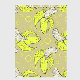 Скетчбук с принтом Банан 8 в Петрозаводске, 100% бумага
 | 48 листов, плотность листов — 100 г/м2, плотность картонной обложки — 250 г/м2. Листы скреплены сверху удобной пружинной спиралью | banana | банан | бананы | паттерн