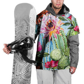 Накидка на куртку 3D с принтом Зелень в Петрозаводске, 100% полиэстер |  | Тематика изображения на принте: кактусы | лилия | тропики | цветы