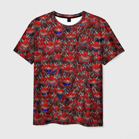 Мужская футболка 3D с принтом Какодемоны (pixel-art) в Петрозаводске, 100% полиэфир | прямой крой, круглый вырез горловины, длина до линии бедер | Тематика изображения на принте: doom | демон | дум