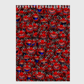 Скетчбук с принтом Какодемоны (pixel-art) в Петрозаводске, 100% бумага
 | 48 листов, плотность листов — 100 г/м2, плотность картонной обложки — 250 г/м2. Листы скреплены сверху удобной пружинной спиралью | doom | демон | дум