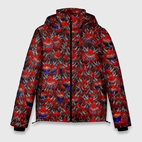Мужская зимняя куртка 3D с принтом Какодемоны (pixel-art) в Петрозаводске, верх — 100% полиэстер; подкладка — 100% полиэстер; утеплитель — 100% полиэстер | длина ниже бедра, свободный силуэт Оверсайз. Есть воротник-стойка, отстегивающийся капюшон и ветрозащитная планка. 

Боковые карманы с листочкой на кнопках и внутренний карман на молнии. | Тематика изображения на принте: doom | демон | дум