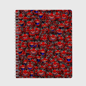 Тетрадь с принтом Какодемоны (pixel-art) в Петрозаводске, 100% бумага | 48 листов, плотность листов — 60 г/м2, плотность картонной обложки — 250 г/м2. Листы скреплены сбоку удобной пружинной спиралью. Уголки страниц и обложки скругленные. Цвет линий — светло-серый
 | Тематика изображения на принте: doom | демон | дум