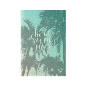 Обложка для паспорта матовая кожа с принтом HAWAII 8 в Петрозаводске, натуральная матовая кожа | размер 19,3 х 13,7 см; прозрачные пластиковые крепления | Тематика изображения на принте: hawaii | гаваи | лето | океан | отдых | пальмы | пляж | серф