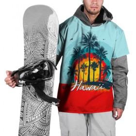Накидка на куртку 3D с принтом HAWAII 6 в Петрозаводске, 100% полиэстер |  | hawaii | гаваи | лето | океан | отдых | пальмы | пляж | серф