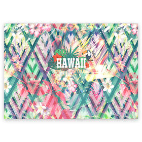 Поздравительная открытка с принтом HAWAII 5 в Петрозаводске, 100% бумага | плотность бумаги 280 г/м2, матовая, на обратной стороне линовка и место для марки
 | hawaii | гаваи | лето | океан | отдых | пальмы | пляж | серф