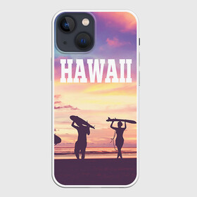 Чехол для iPhone 13 mini с принтом HAWAII 3 в Петрозаводске,  |  | Тематика изображения на принте: hawaii | гаваи | лето | океан | отдых | пальмы | пляж | серф