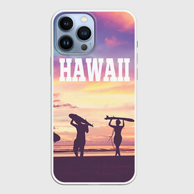 Чехол для iPhone 13 Pro Max с принтом HAWAII 3 в Петрозаводске,  |  | hawaii | гаваи | лето | океан | отдых | пальмы | пляж | серф