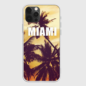 Чехол для iPhone 12 Pro Max с принтом MIAMI в Петрозаводске, Силикон |  | Тематика изображения на принте: miami | лето | майами | маями | океан | отдых | пальмы | пляж | серф