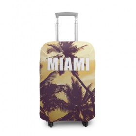Чехол для чемодана 3D с принтом MIAMI в Петрозаводске, 86% полиэфир, 14% спандекс | двустороннее нанесение принта, прорези для ручек и колес | miami | лето | майами | маями | океан | отдых | пальмы | пляж | серф