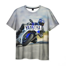 Мужская футболка 3D с принтом Yamaha 5 в Петрозаводске, 100% полиэфир | прямой крой, круглый вырез горловины, длина до линии бедер | Тематика изображения на принте: yamaha