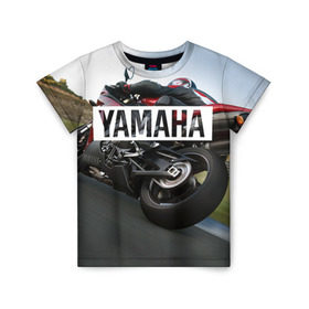 Детская футболка 3D с принтом Yamaha 4 в Петрозаводске, 100% гипоаллергенный полиэфир | прямой крой, круглый вырез горловины, длина до линии бедер, чуть спущенное плечо, ткань немного тянется | Тематика изображения на принте: yamaha