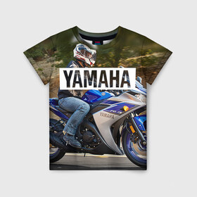 Детская футболка 3D с принтом Yamaha 2 в Петрозаводске, 100% гипоаллергенный полиэфир | прямой крой, круглый вырез горловины, длина до линии бедер, чуть спущенное плечо, ткань немного тянется | Тематика изображения на принте: yamaha