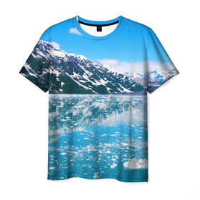 Мужская футболка 3D с принтом Аляска в Петрозаводске, 100% полиэфир | прямой крой, круглый вырез горловины, длина до линии бедер | 