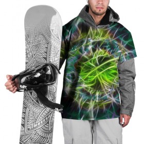 Накидка на куртку 3D с принтом Цветные узоры в Петрозаводске, 100% полиэстер |  | Тематика изображения на принте: абстракция | арт | зеленый узор | рисунок | текстура | темные | узоры