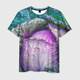 Мужская футболка 3D с принтом Капуста в Петрозаводске, 100% полиэфир | прямой крой, круглый вырез горловины, длина до линии бедер | дача | еда | зелень | капуста | овощи | огород | растения | цветная капуста