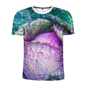 Мужская футболка 3D спортивная с принтом Капуста в Петрозаводске, 100% полиэстер с улучшенными характеристиками | приталенный силуэт, круглая горловина, широкие плечи, сужается к линии бедра | дача | еда | зелень | капуста | овощи | огород | растения | цветная капуста