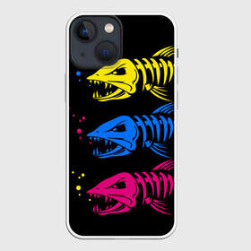 Чехол для iPhone 13 mini с принтом Рыбалка в Петрозаводске,  |  | art | bubbles | fish | fishing | river | skeleton | water | арт | вода | пузыри | река | рыба | рыбалка | скелет