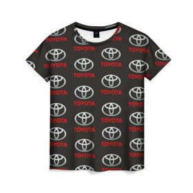 Женская футболка 3D с принтом Toyota в Петрозаводске, 100% полиэфир ( синтетическое хлопкоподобное полотно) | прямой крой, круглый вырез горловины, длина до линии бедер | тайота