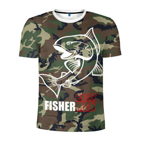 Мужская футболка 3D спортивная с принтом Лучший рыбак в Петрозаводске, 100% полиэстер с улучшенными характеристиками | приталенный силуэт, круглая горловина, широкие плечи, сужается к линии бедра | best fisherman | camouflage | fish | fishing | man | камуфляж | лучший рыбак | мужчина | рыба | рыбалка