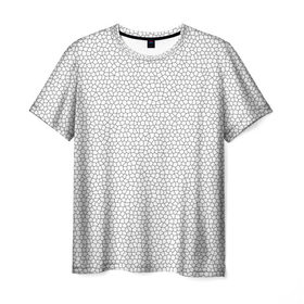 Мужская футболка 3D с принтом Витраж Белый в Петрозаводске, 100% полиэфир | прямой крой, круглый вырез горловины, длина до линии бедер | texture | белый | витраж | текстура