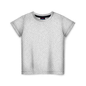Детская футболка 3D с принтом Витраж Белый в Петрозаводске, 100% гипоаллергенный полиэфир | прямой крой, круглый вырез горловины, длина до линии бедер, чуть спущенное плечо, ткань немного тянется | texture | белый | витраж | текстура