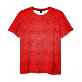 Мужская футболка 3D с принтом Витраж Красный в Петрозаводске, 100% полиэфир | прямой крой, круглый вырез горловины, длина до линии бедер | texture | витраж | красный | текстура