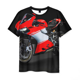 Мужская футболка 3D с принтом Ducati в Петрозаводске, 100% полиэфир | прямой крой, круглый вырез горловины, длина до линии бедер | ducati | мото | мотоцикл | скорость