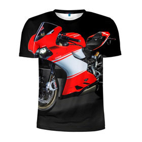 Мужская футболка 3D спортивная с принтом Ducati в Петрозаводске, 100% полиэстер с улучшенными характеристиками | приталенный силуэт, круглая горловина, широкие плечи, сужается к линии бедра | ducati | мото | мотоцикл | скорость