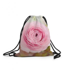 Рюкзак-мешок 3D с принтом Розовый цветок в Петрозаводске, 100% полиэстер | плотность ткани — 200 г/м2, размер — 35 х 45 см; лямки — толстые шнурки, застежка на шнуровке, без карманов и подкладки | 