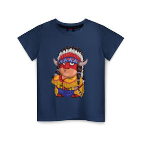 Детская футболка хлопок с принтом Забавные Индейцы 11 в Петрозаводске, 100% хлопок | круглый вырез горловины, полуприлегающий силуэт, длина до линии бедер | апачи | вождь | воин | животные | запад | канада | лидер | лицо | северная | смешные | талисман | цвет