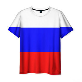 Мужская футболка 3D с принтом Россия в Петрозаводске, 100% полиэфир | прямой крой, круглый вырез горловины, длина до линии бедер | народный | россия | русский | страны | триколор | флаг
