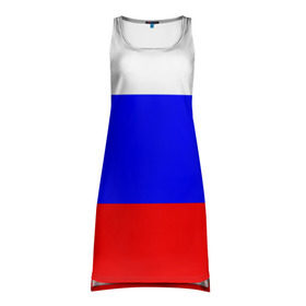 Платье-майка 3D с принтом Россия в Петрозаводске, 100% полиэстер | полуприлегающий силуэт, широкие бретели, круглый вырез горловины, удлиненный подол сзади. | Тематика изображения на принте: народный | россия | русский | страны | триколор | флаг