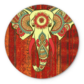 Коврик круглый с принтом Индия 4 в Петрозаводске, резина и полиэстер | круглая форма, изображение наносится на всю лицевую часть | india | индия | индуизм | кришна | слон