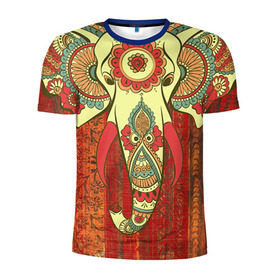 Мужская футболка 3D спортивная с принтом Индия 4 в Петрозаводске, 100% полиэстер с улучшенными характеристиками | приталенный силуэт, круглая горловина, широкие плечи, сужается к линии бедра | india | индия | индуизм | кришна | слон